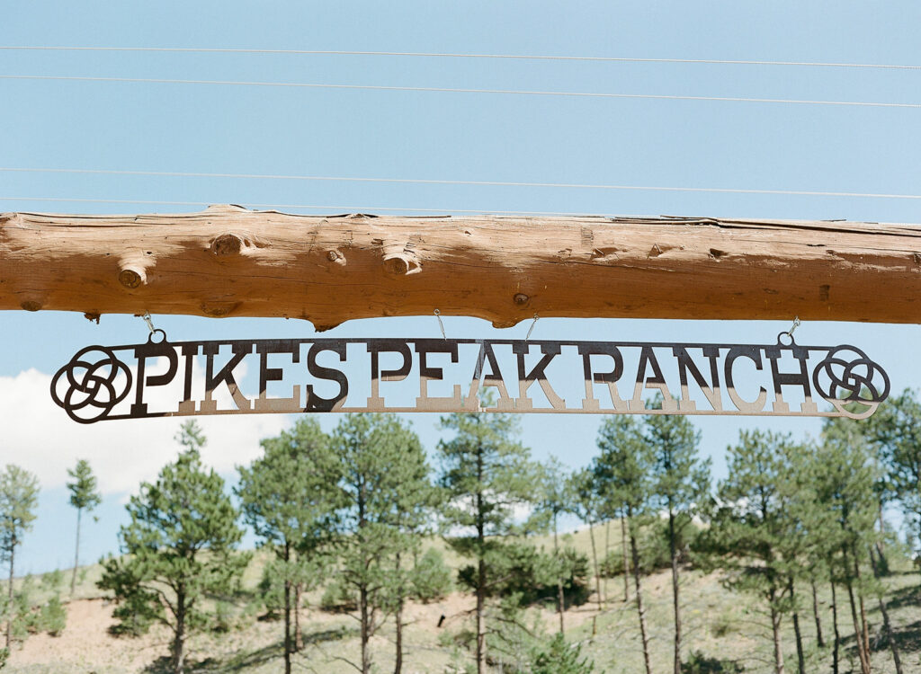 Pikes Peak Ranch sign in Woodland Park, Colorado